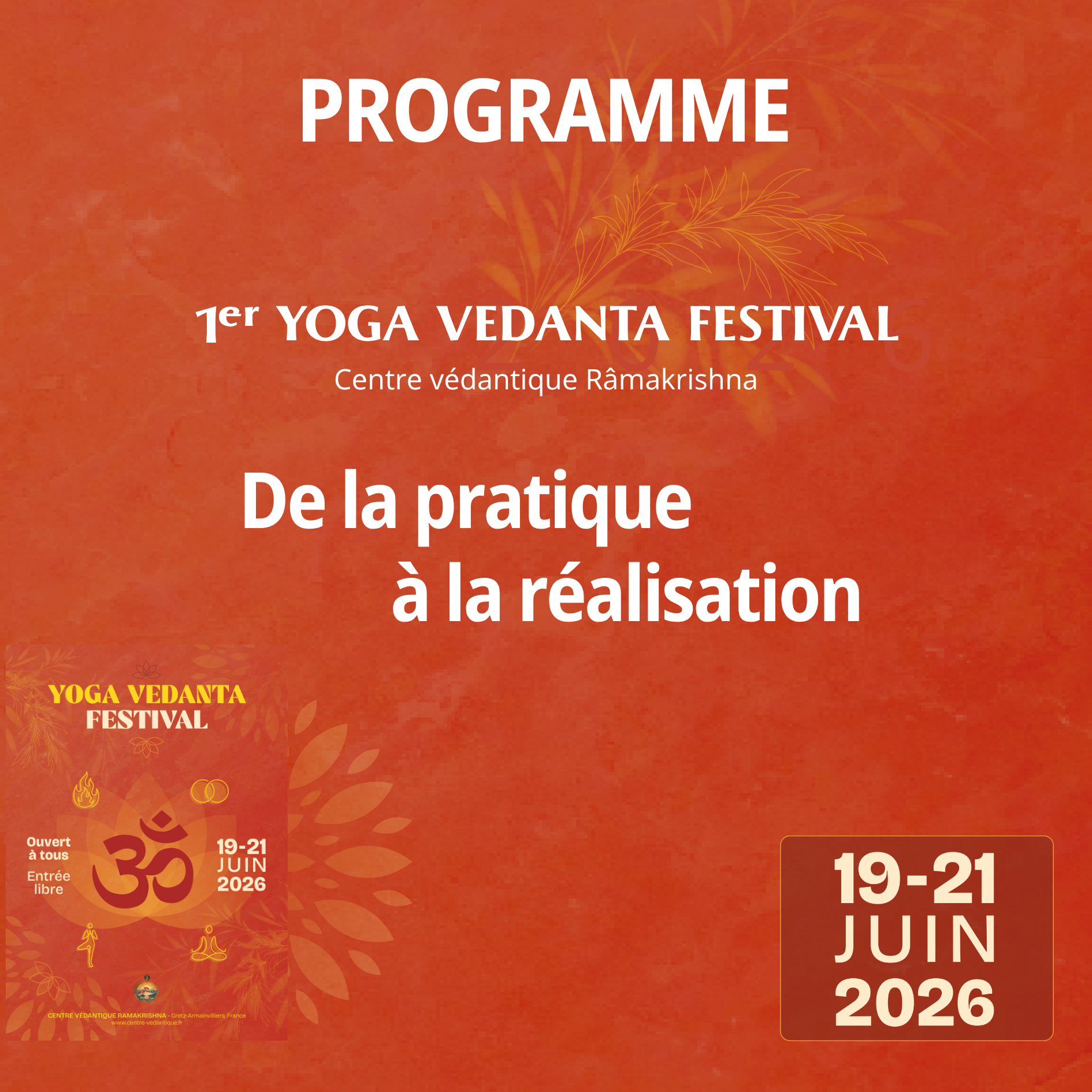 Des nouveautés dans le programme du Yoga vedanta festival !!