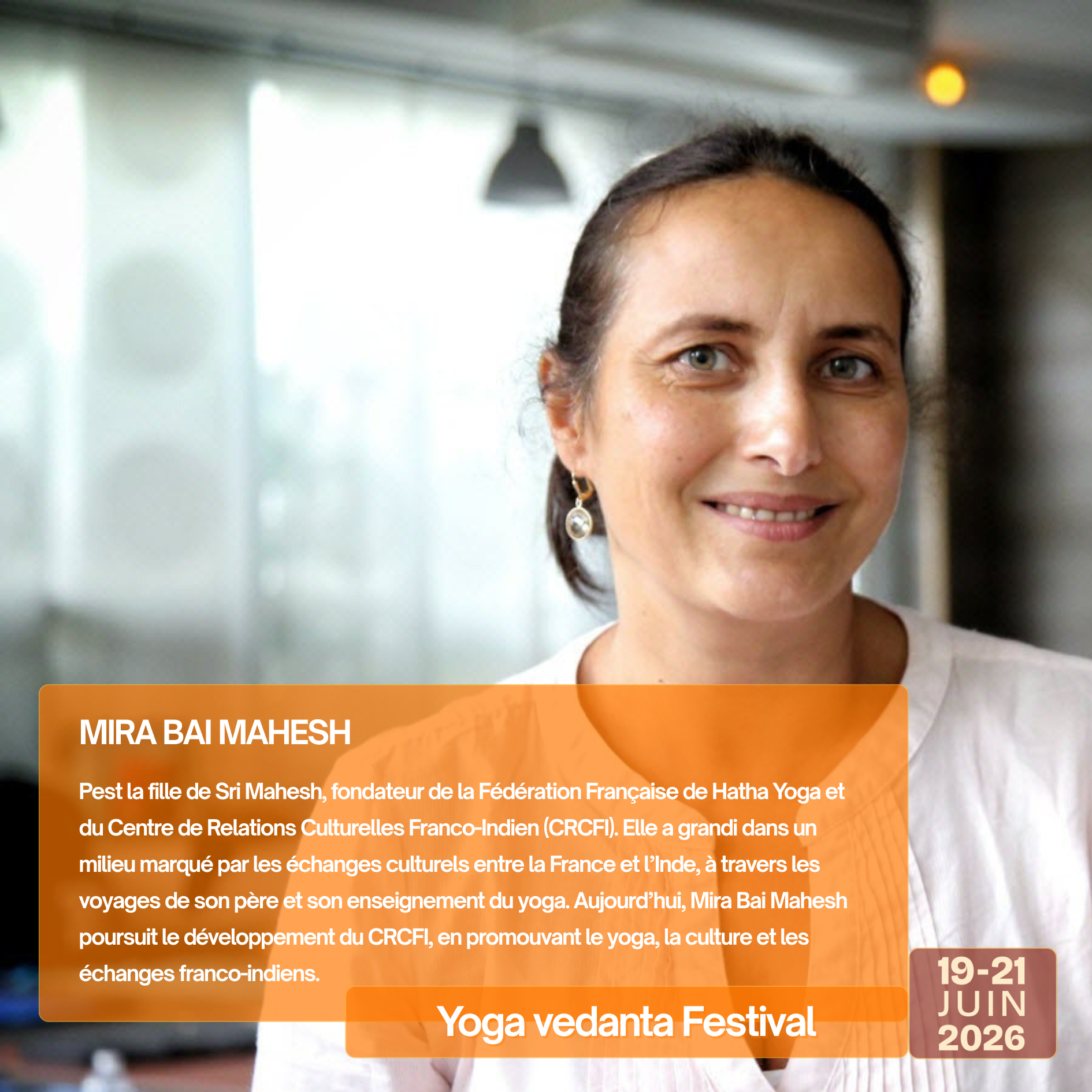 Découvrez les intervenants du Yoga Vedanta Festival - Mira Bai Mahesh